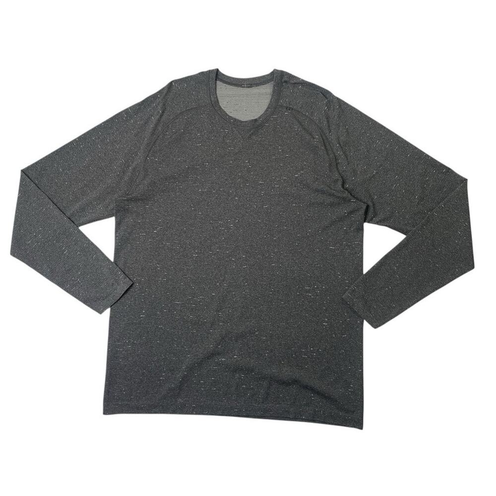 Lululemon Shirt Men XL Charcoal Metal Vent Tech Long Sleeve Gym Workout Training